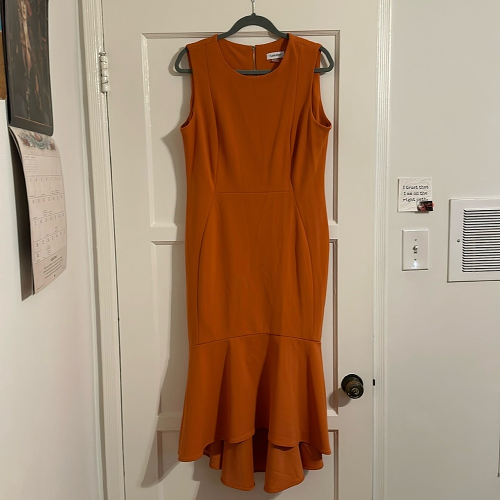 Calvin Klein Orange Cocktail Dress size 12
